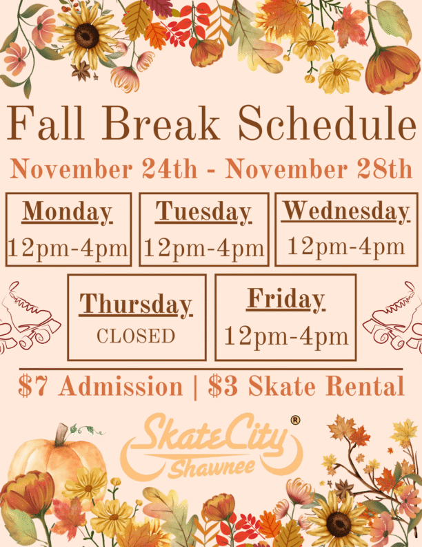 Fall Break Skate Flyer Shawnee