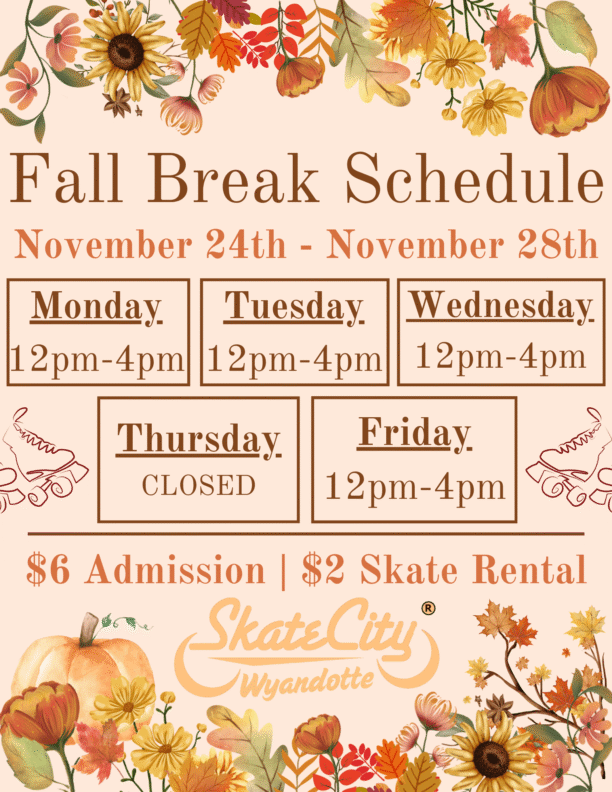 Fall Break Skate Flyer Wyandotte Fall Break Skate Flyer Wyandotte