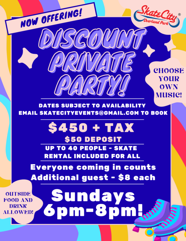 Overland Park Discount Private Party Flyer Overland Park Discount Private Party Flyer