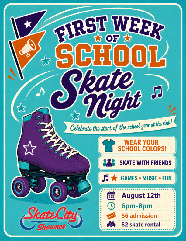 School Spirit Skate Aug 2026 Flyer Shawnee School Spirit Skate Aug 2026 Flyer Shawnee