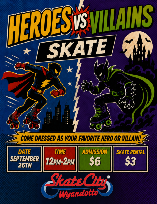Heroes VS Villains Flyer Wyandotte