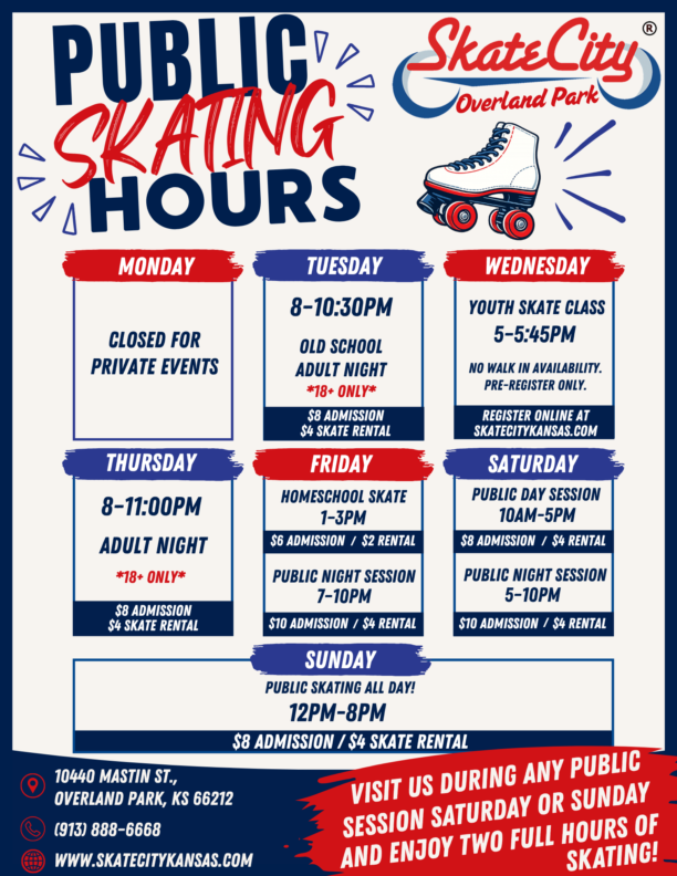 Public Skating Hours 2026-2027 School year Overland Park Public Skating Hours 2026-2027 School year Overland Park