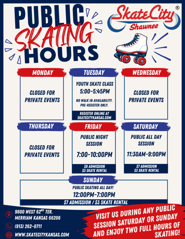 Public Skating Hours 2026-2027 School year Shawnee Public Skating Hours 2026-2027 School year Shawnee