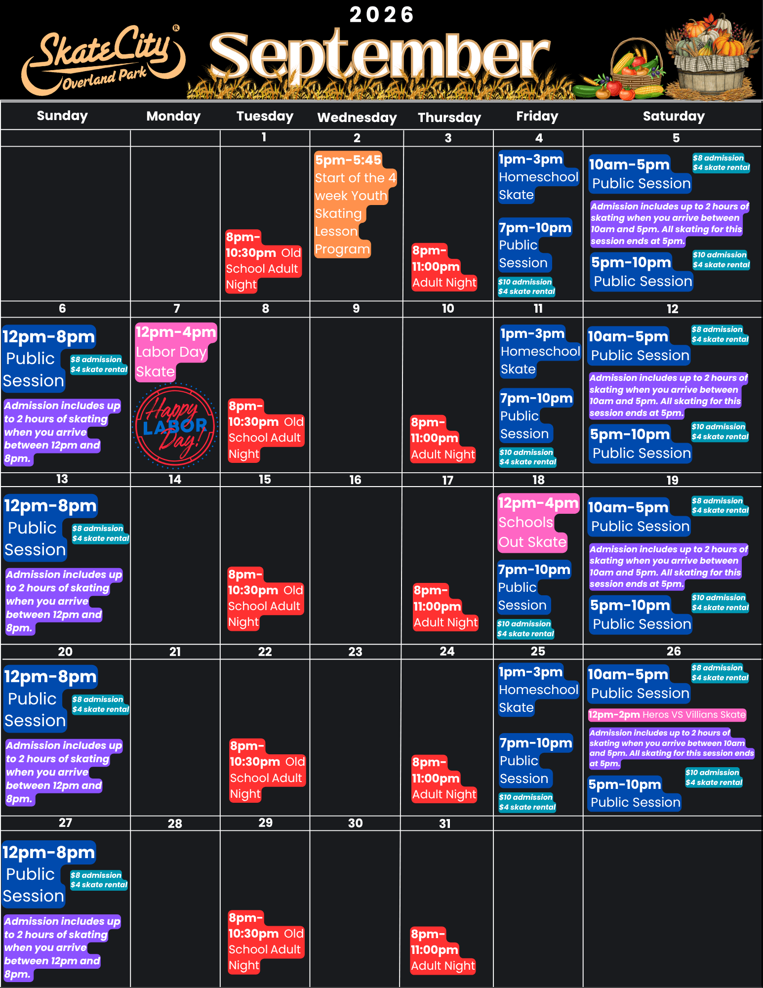 September OP Calendar