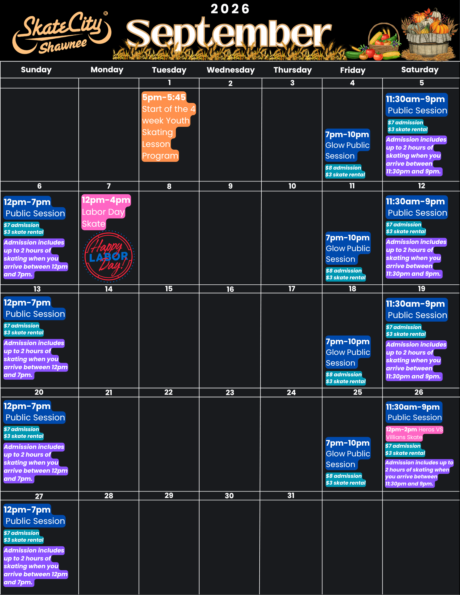 September Shawnee Calendar