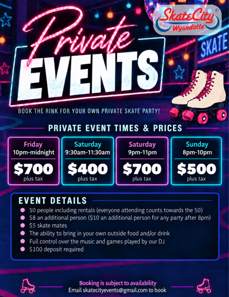 Fall 2026 Private Party Flyer Wyandotte