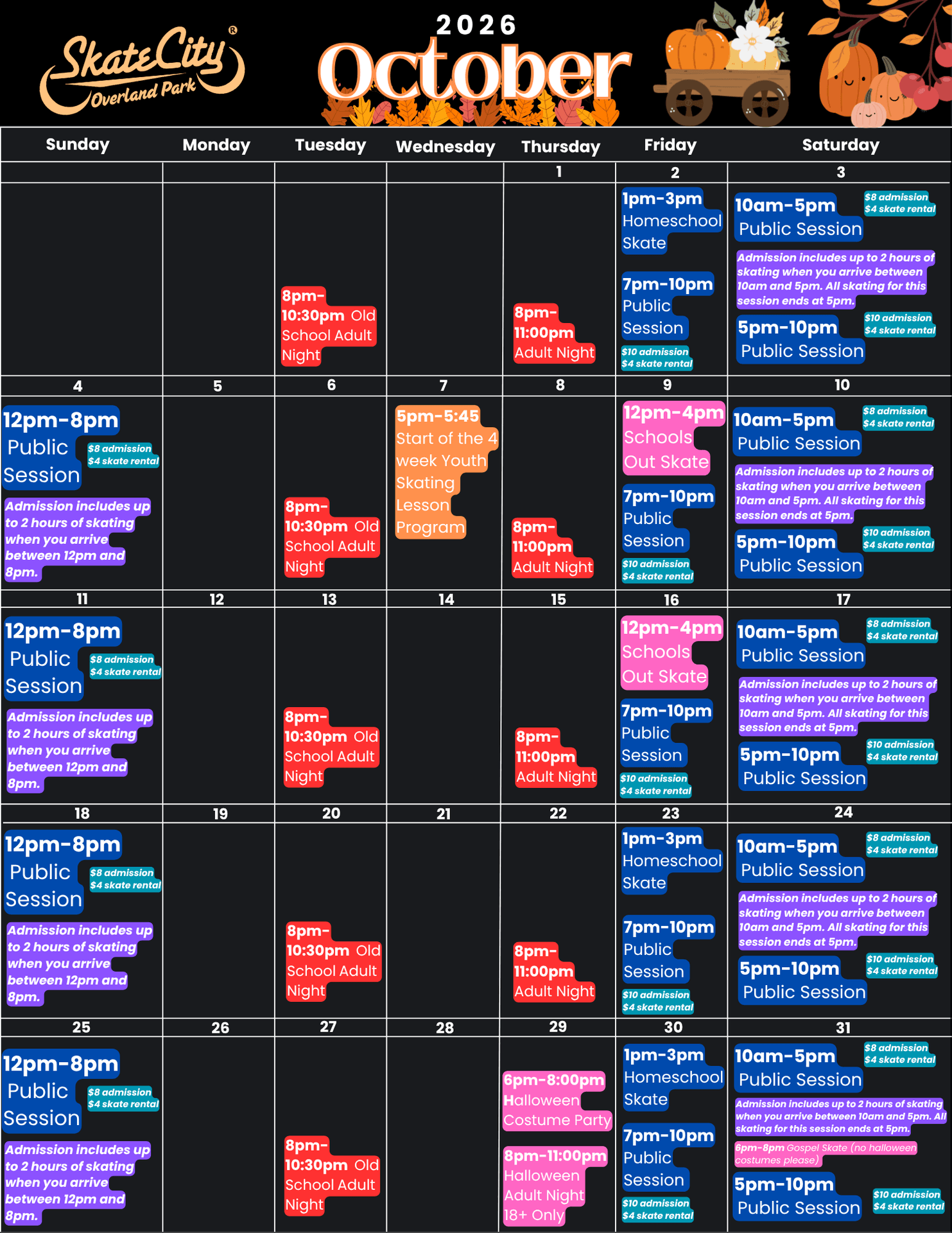 Oct 2026 OP Calendar